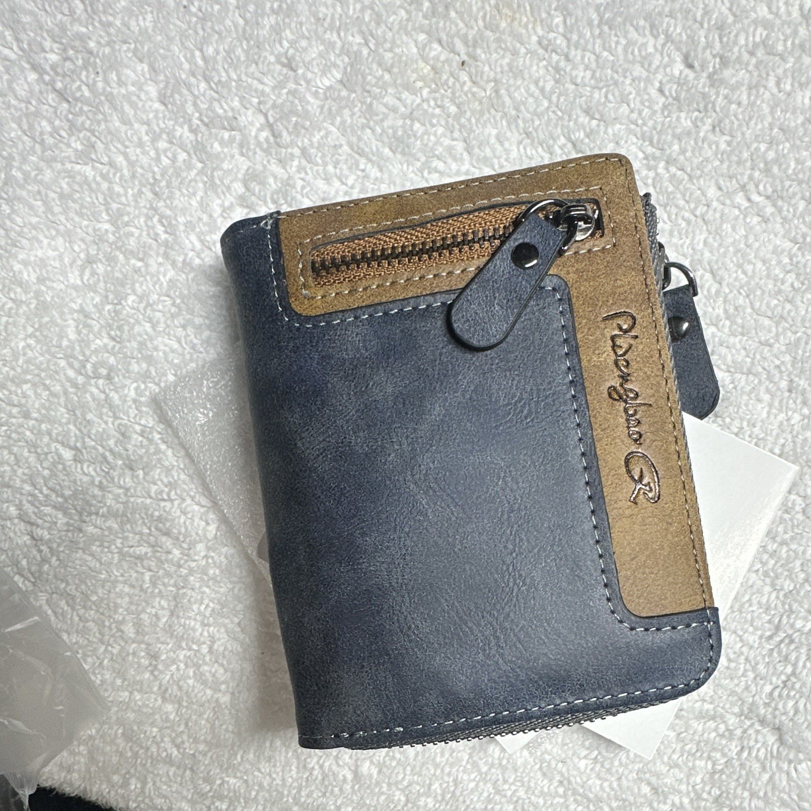 Dudangshi Men’s Black Brown Bifold Zip-Around Wallet ID Window Credit Card