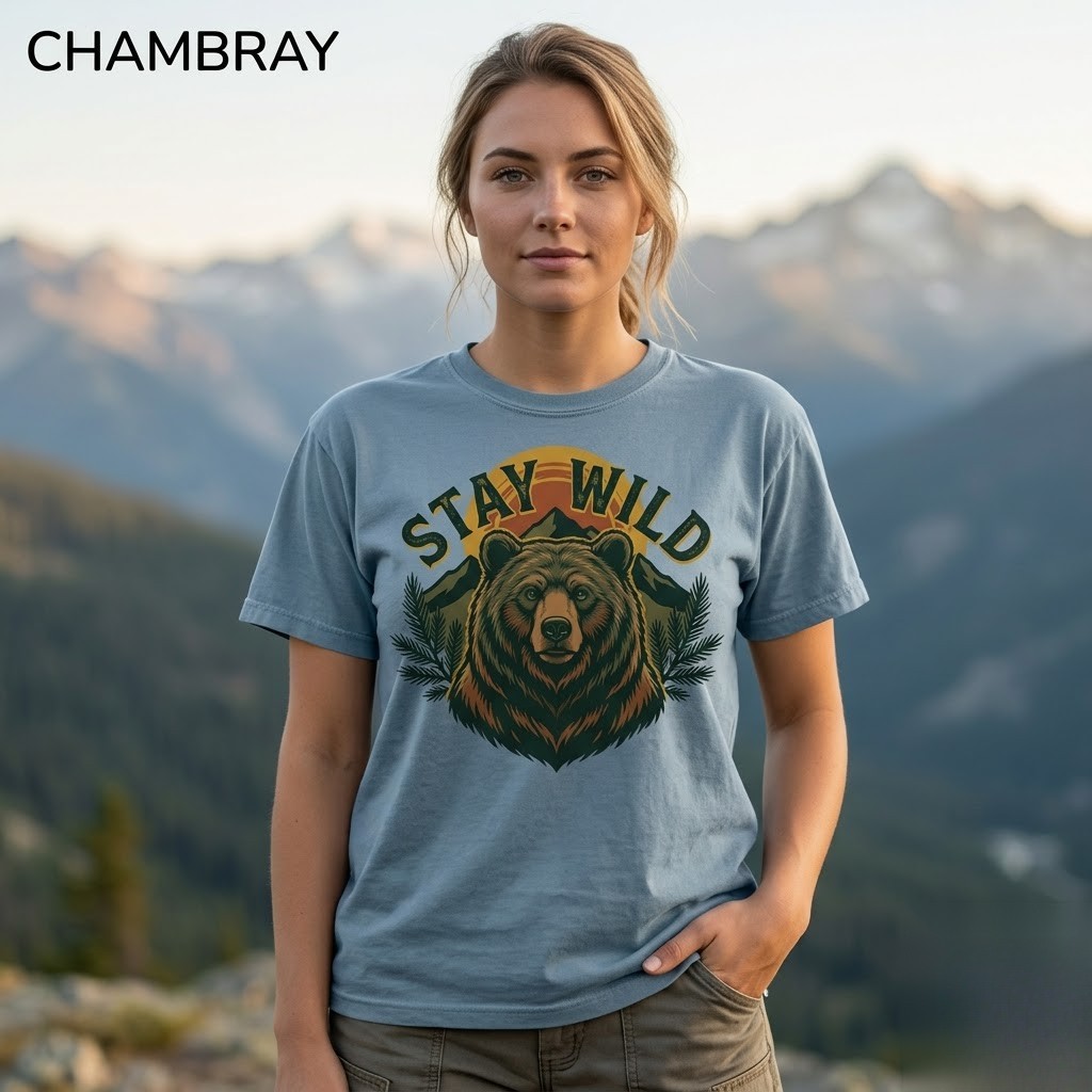 Stay Wild Bear Mountain Nature Outdoor Adventure Graphic Shirt Freeships