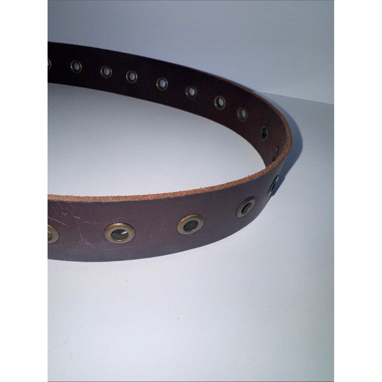 Frye 1.5″ Chocolate Brown Leather Belt Medium Brass Hardware
