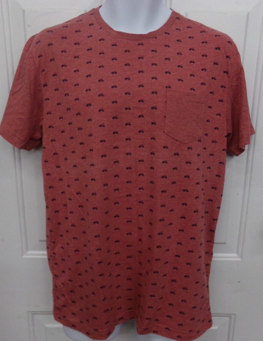 Steel & Jelly London Bicycle Print Designer Short Sleeve Mens Sz L T-Shirt NEW
