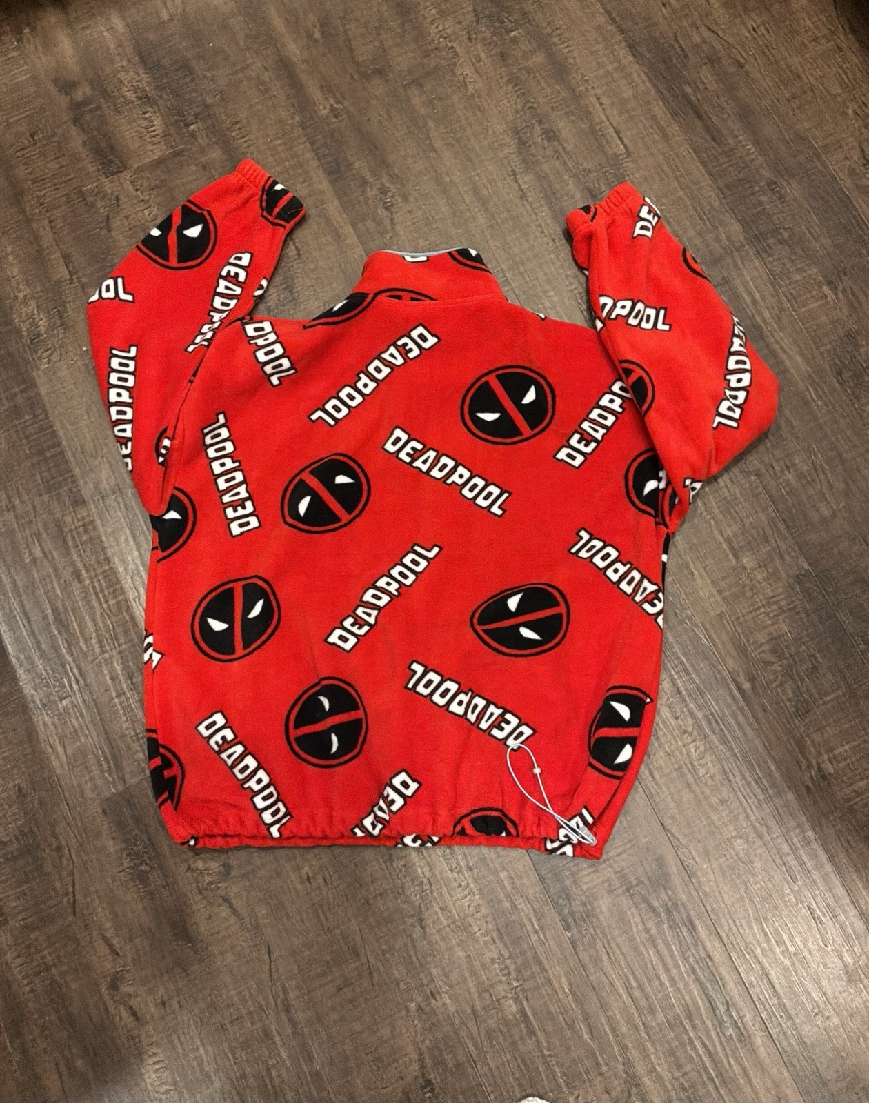 Marvel Studios Deadpool & Wolverine Red Fleece Collared Button Lounge Top S