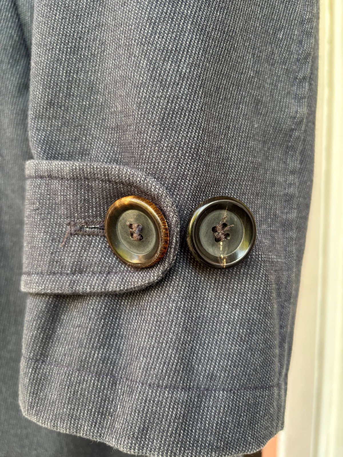 Oliver Spencer Blue Mid-Length Overcoat Coat 36 Made in England