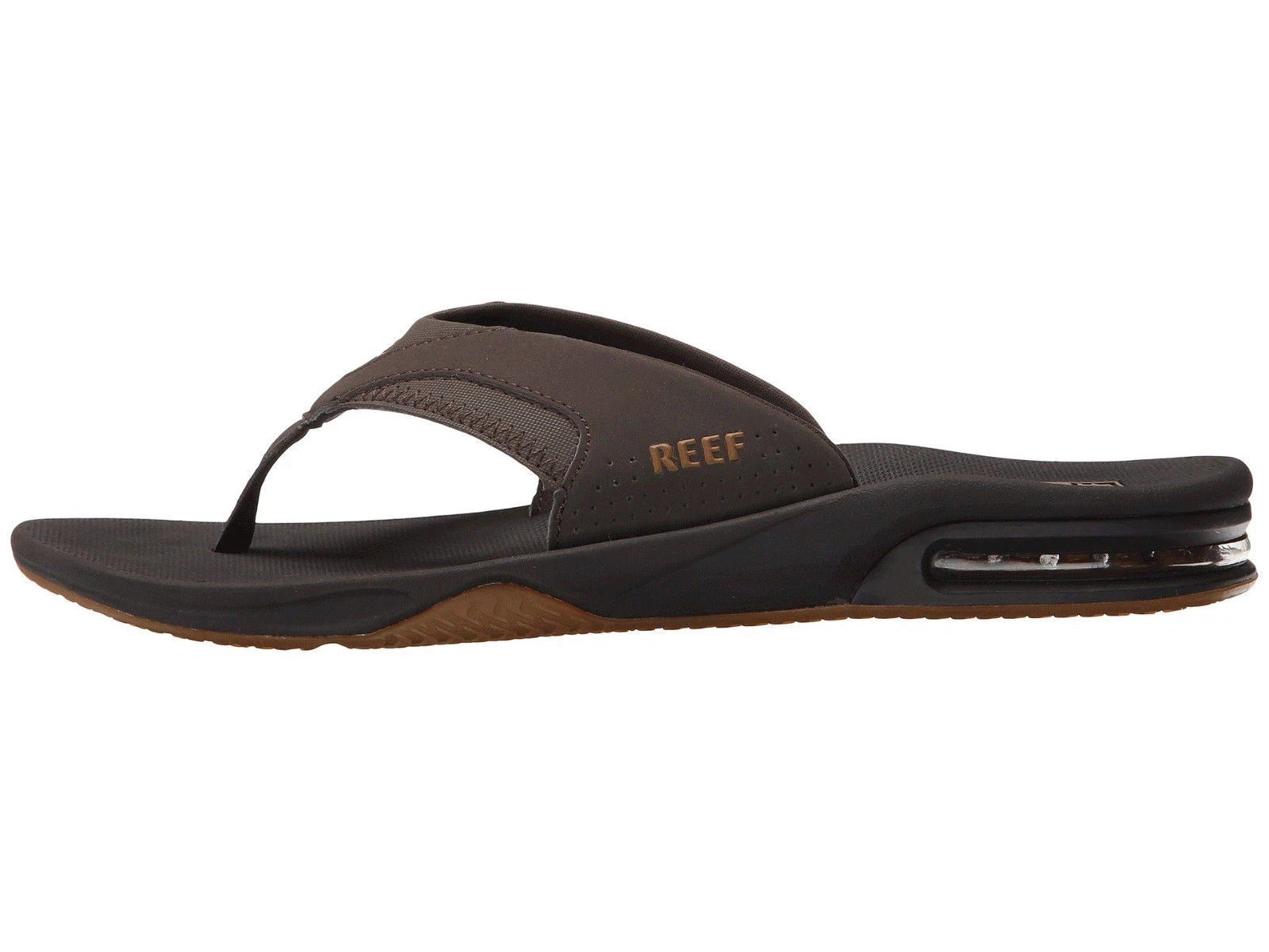 New Reef Men FANNING LOW RF0A3KIH Black Bottle Opener Flip Flop Sandal Original