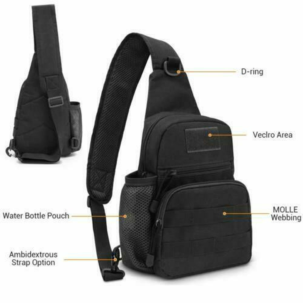 Mens Military Tactical Molle Chest Pack Backpack Sling Shoulder Crossbody Bag US