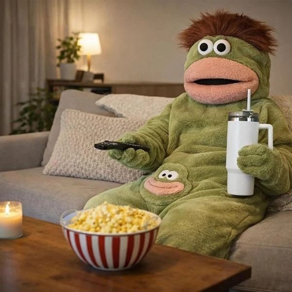 Cute Cartoon Muppet Lounge Wear Big Mouth Monster Holiday Costume Party Pajama