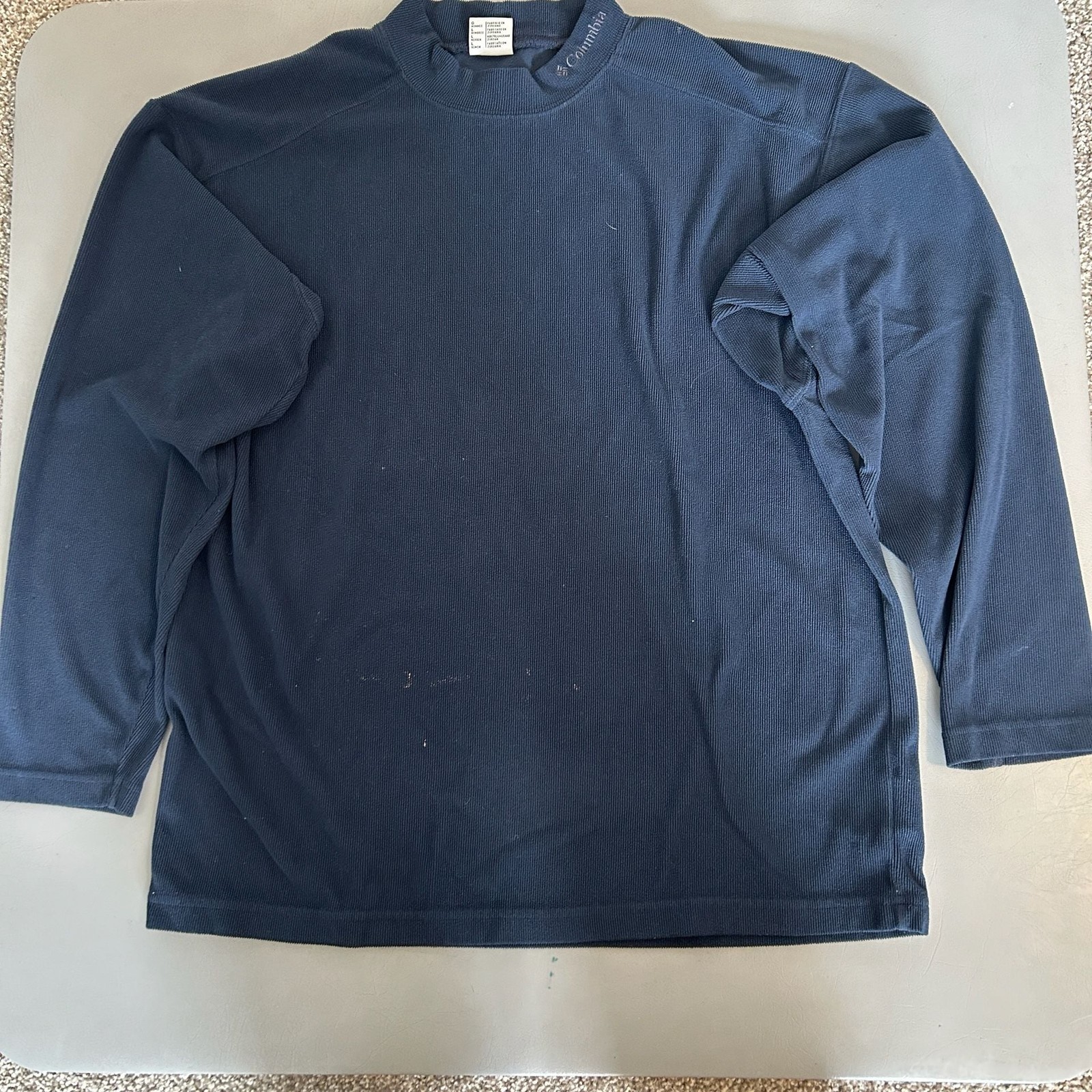 Columbia Sportswear Company Navy Ribbed Mock Neck Long Sleeve Shirt