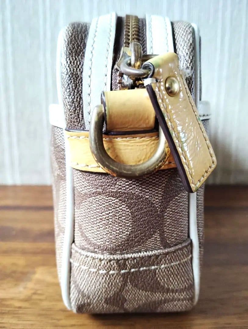 Excellent condition COACH stripe signature 2WAY with protective bag 13a