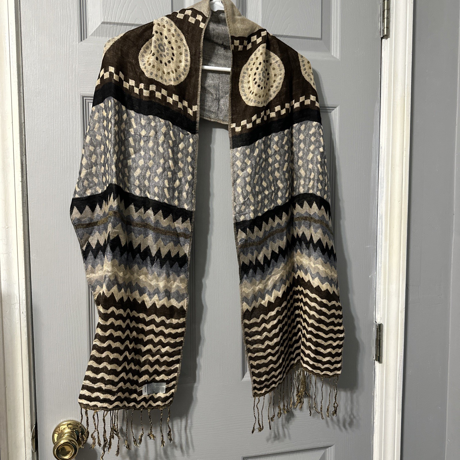 100 % Viscoe Scarf No Name Multi Colored Size 13 inches X 78 Inches