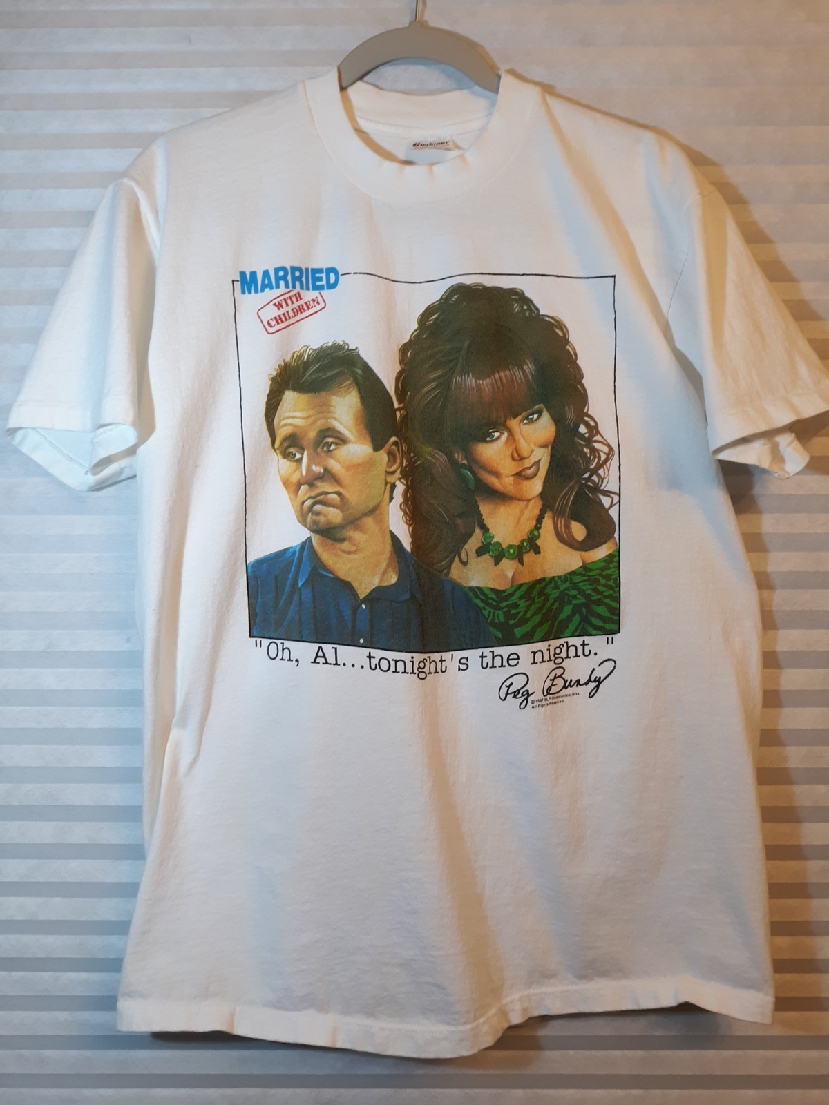 Vintage 1987 “Married with Children” Peggy & Al Bundy TV Sitcom Graphic Shirt L