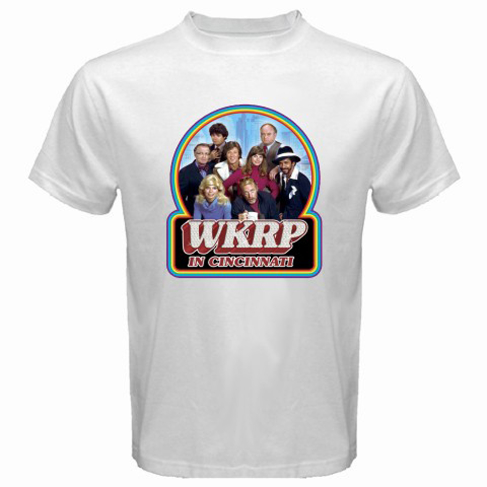 New WKRP in Cincinnati 70s 80s Classic TV Show Men’s White T-Shirt Size S-5XL