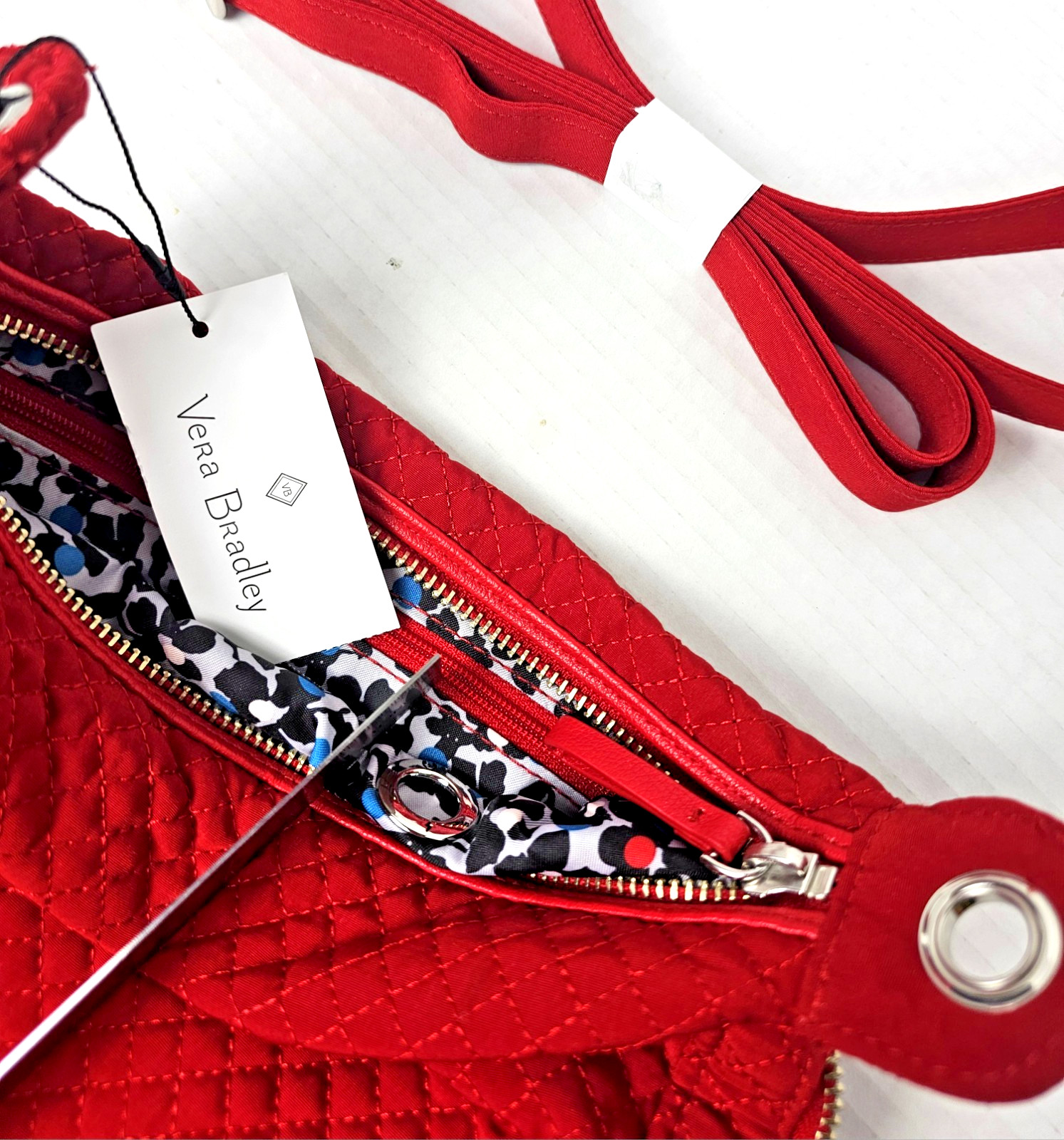 Vera Bradley Carson Hobo Crossbody in Microfiber Cardinal Red
