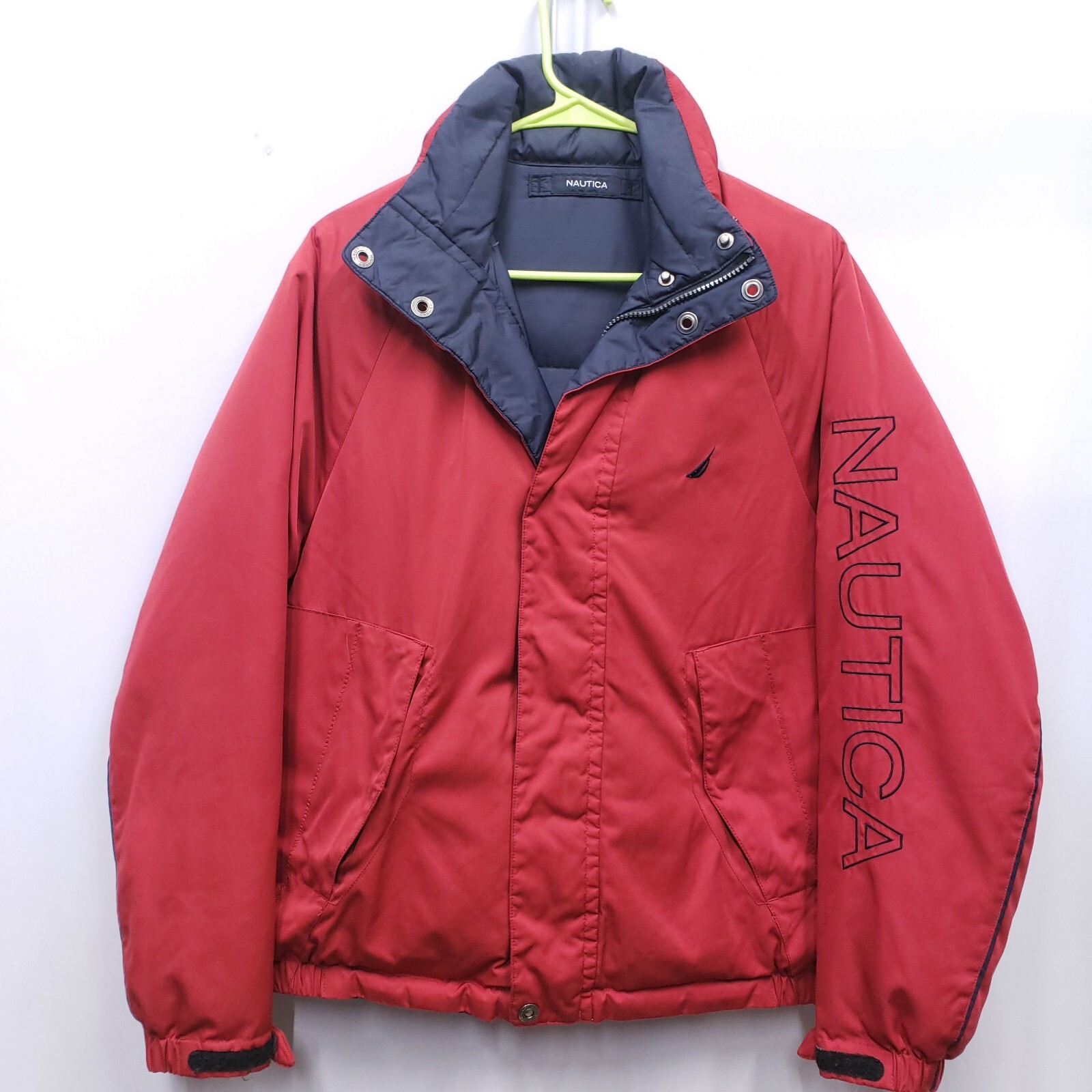 NAUTICA Reversible Navy Blue & Red Down Feather Puffer Jacket Size XS