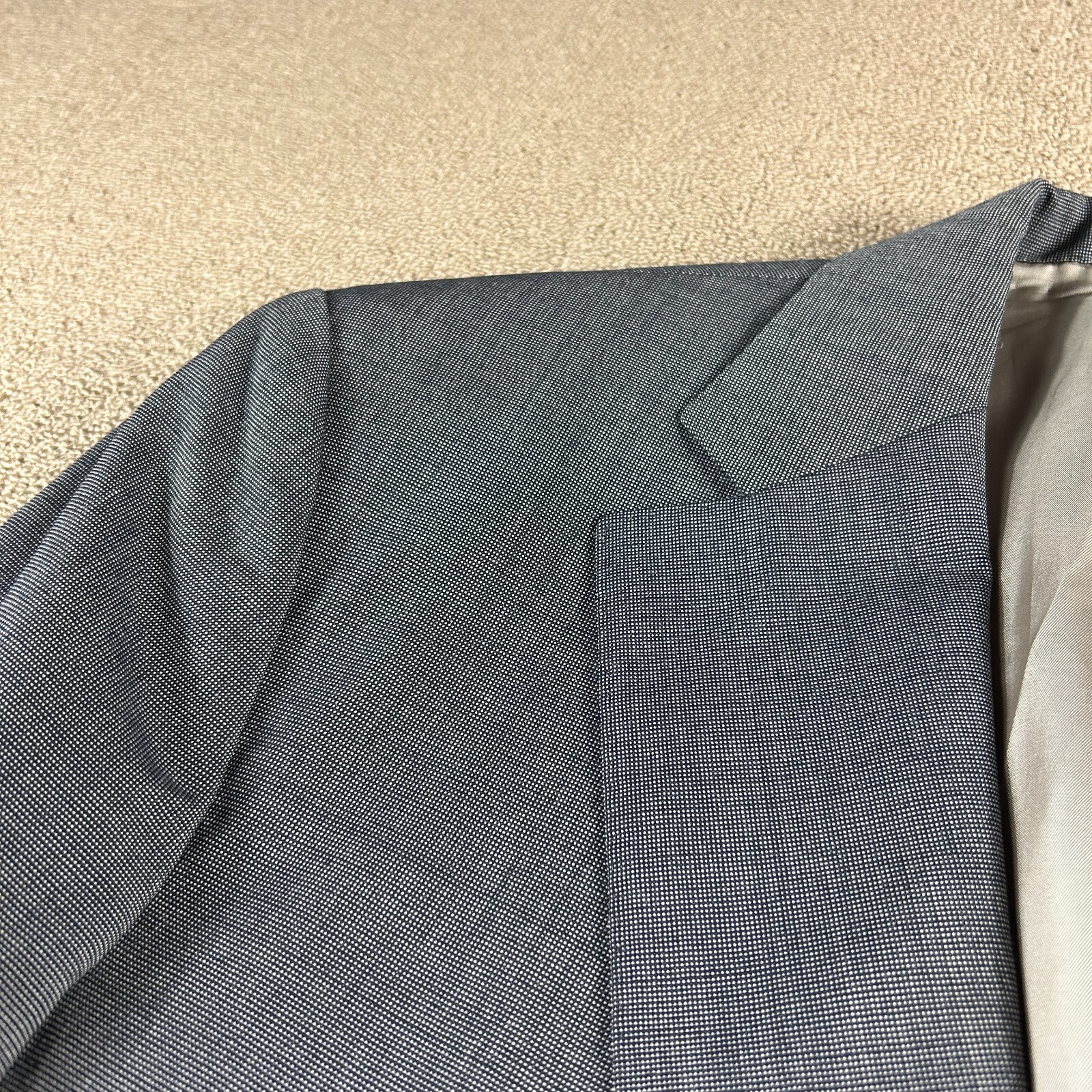 Paul Stuart Men’s Hacking Jacket Sport Coat Blazer Gray Nailhead Size 41R *Read*