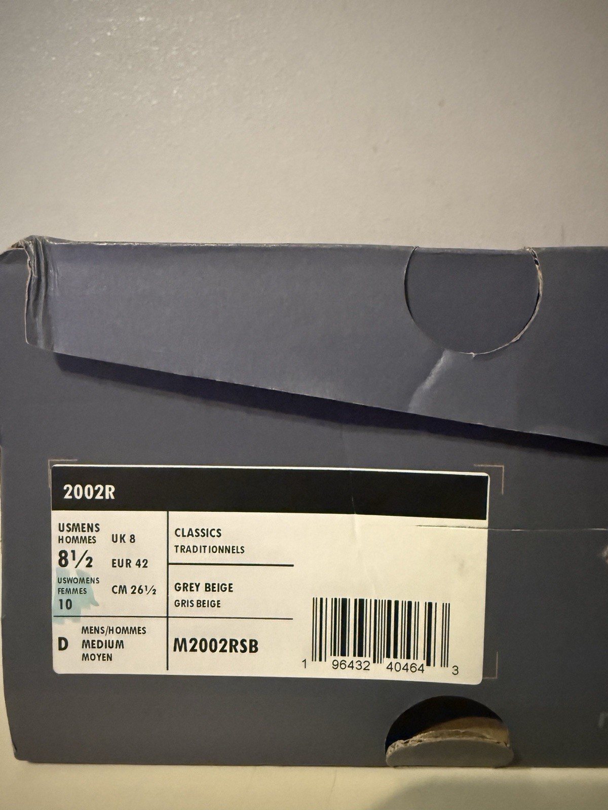(M2002RSB) NIB New Balance 2002R grey/beige sz 8.5 Mens $145
