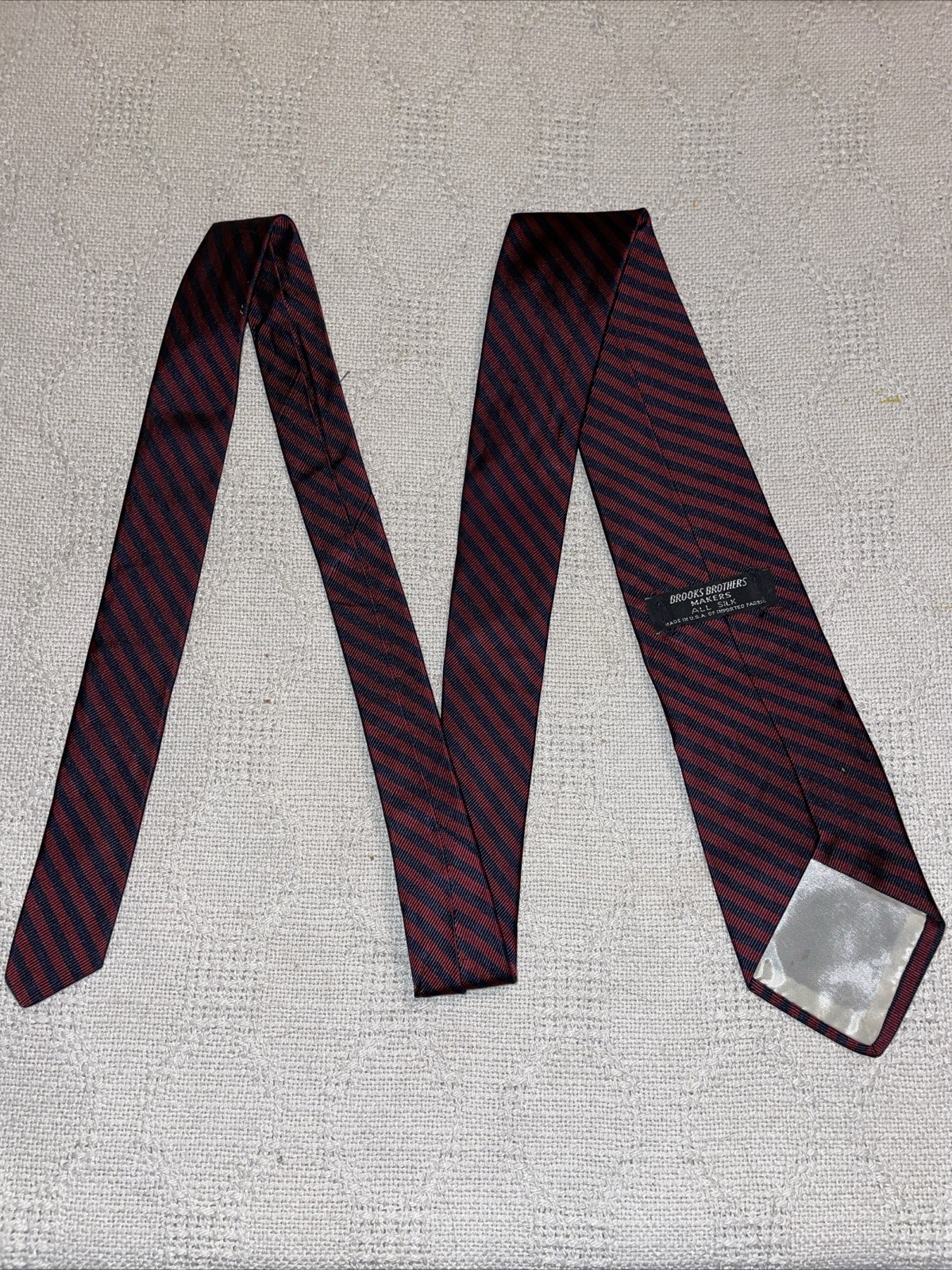 Brooks Brothers Dress Tie Mens Size 55” 3.25” Red Black Repp Business Formal