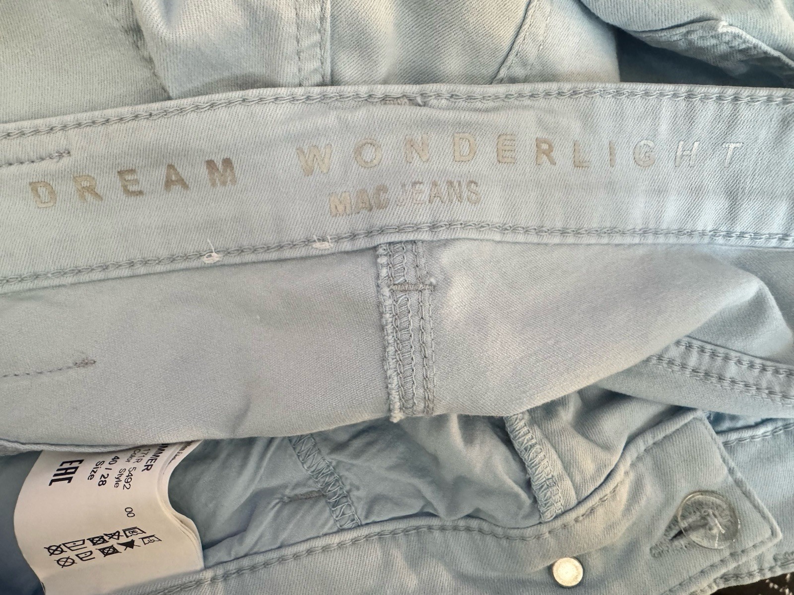 NWOT Mac Jeans Dream Summer Wonder Light Dusk Blue Jeans 40/10 5492-00-0351 171R