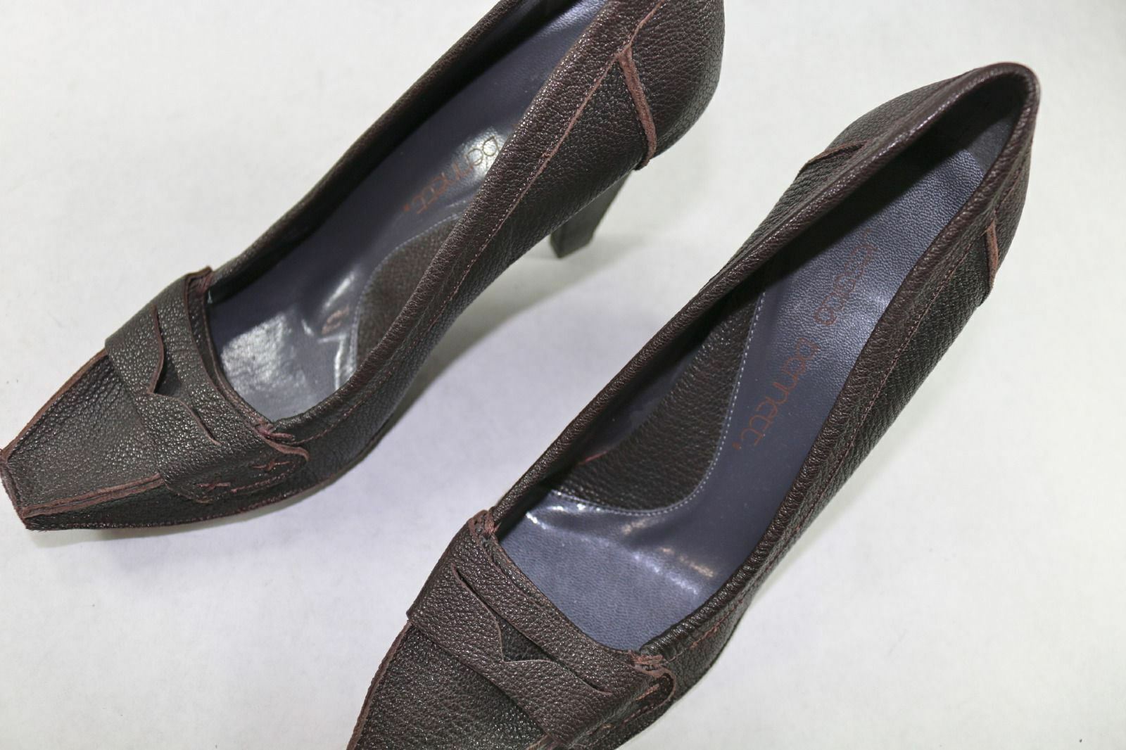 Womens Jessica Bennett Brown Grain Leather Pumps 8 M A290 jv