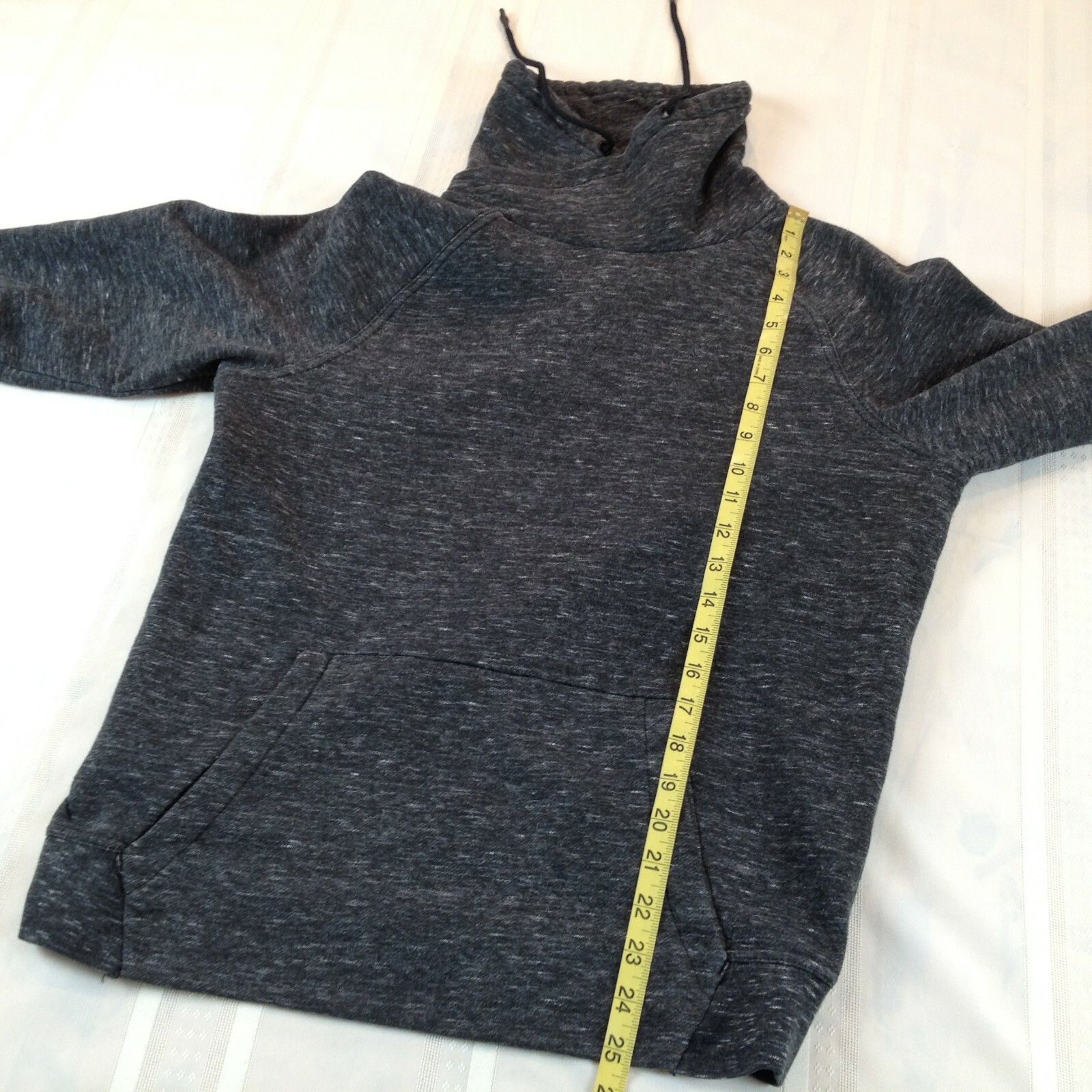 H & M Cotton Poly Blend Gray Pullover Funnel Neck Fleece Sweatshirt Women’s S