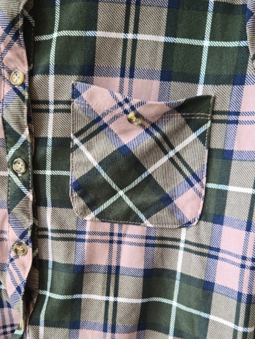 no comment NY.LA Women’s M Pink/Black Plaid Cropped Button-Up