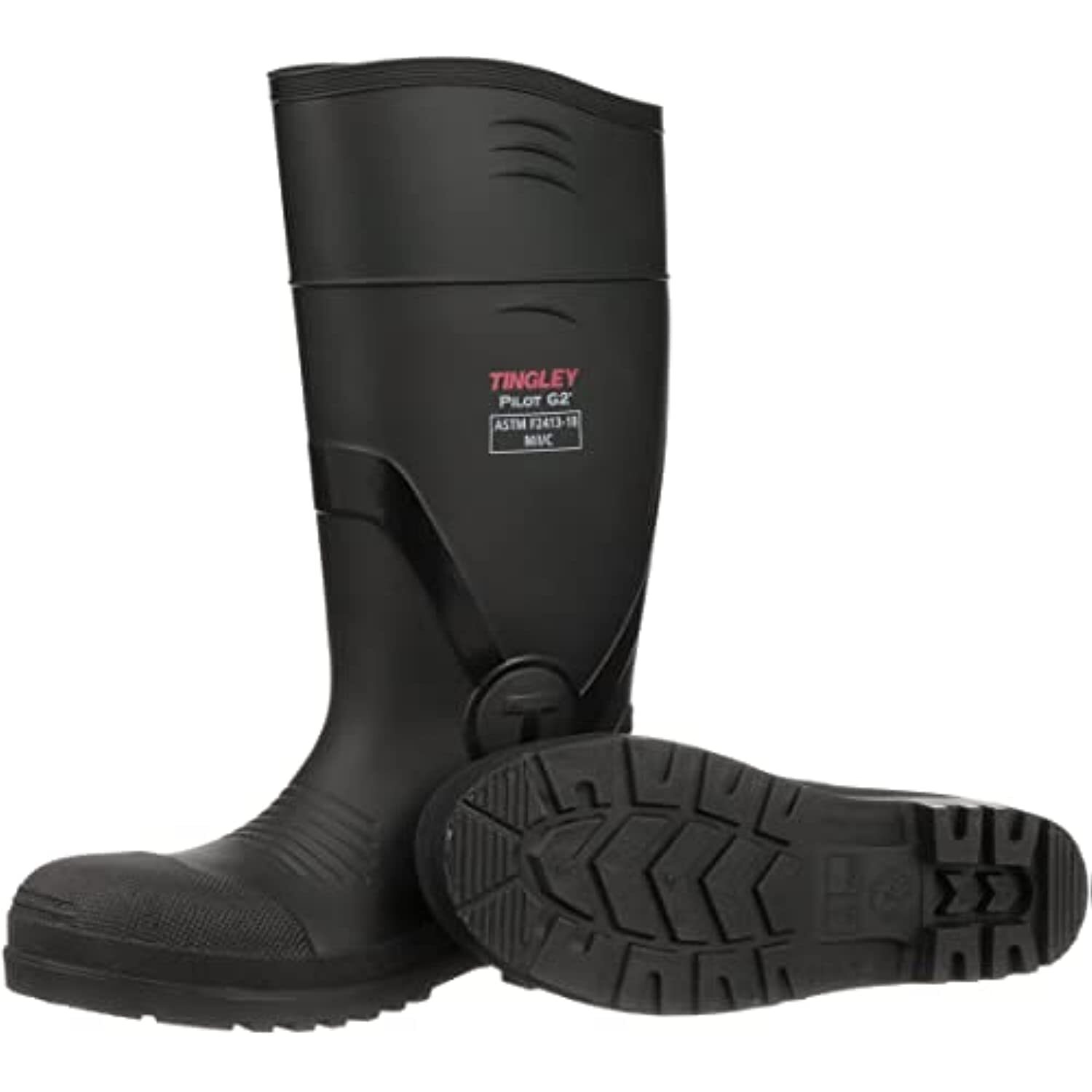 Tingley Men’s Rubber Workboot Rain Boot, Black, 12