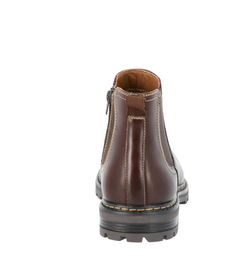 Madden NYC Men’s Brown Pull-On Side Zip Elastic Gore Muse Chelsea Boots: 12