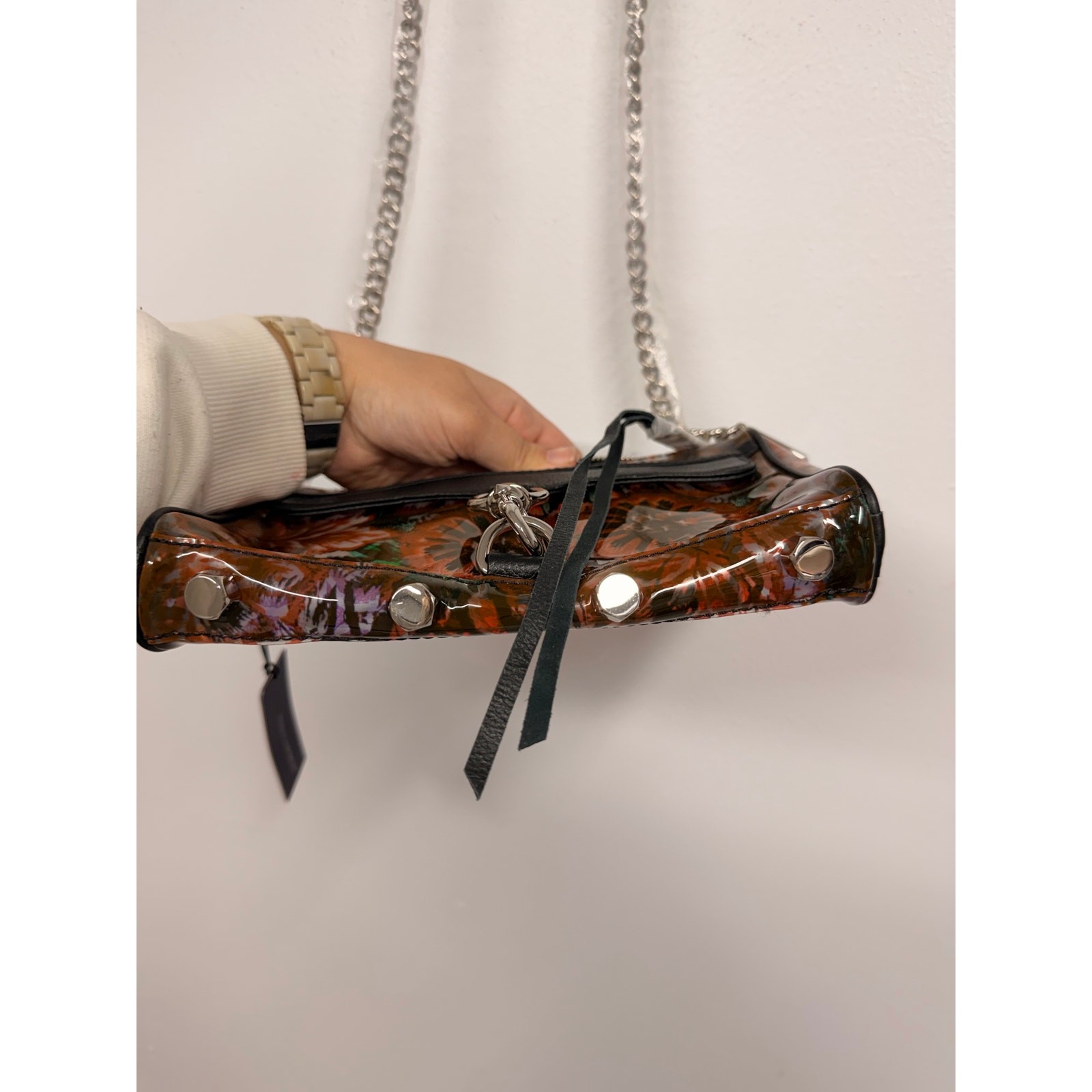 NWT Rebecca Minkoff Mini Mac Clear Floral Crossbody Mexi Flower Print Multi $145