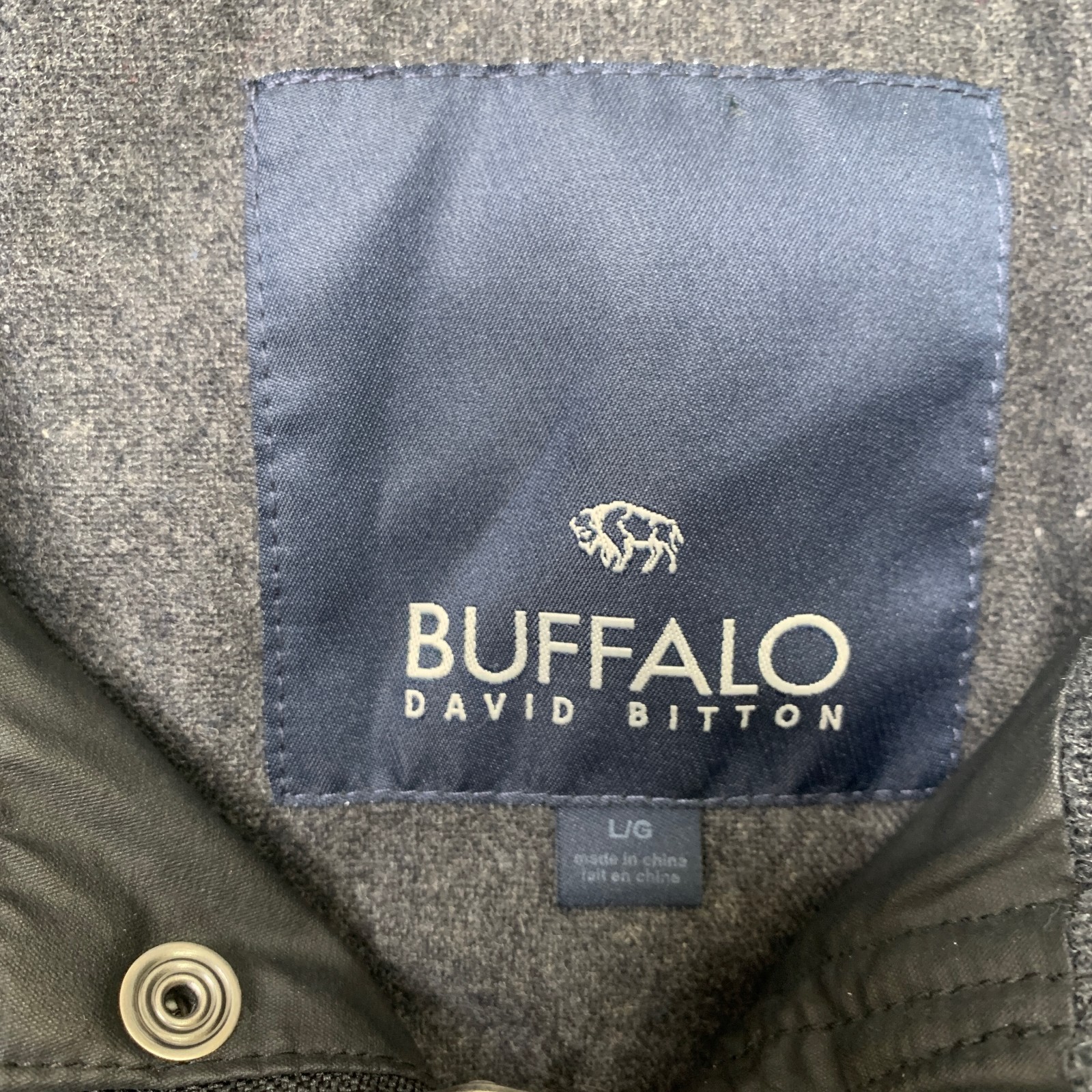 Buffalo David Bitton Jacket Mens L Full Zip Military Utility Cotton Blend Canvas