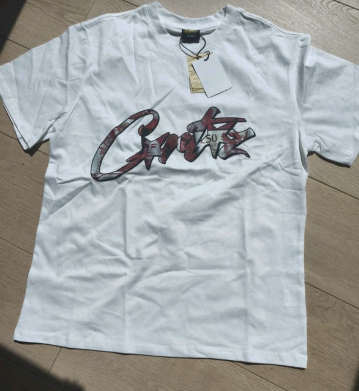 Corteiz Style Crtz Graphic Logo Crew Neck Short Sleeve Unisex T-Shirt White S