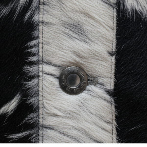Handmade Hair-On Leather Coat, Western Spotted Fur Jacket, Button-Up Statement