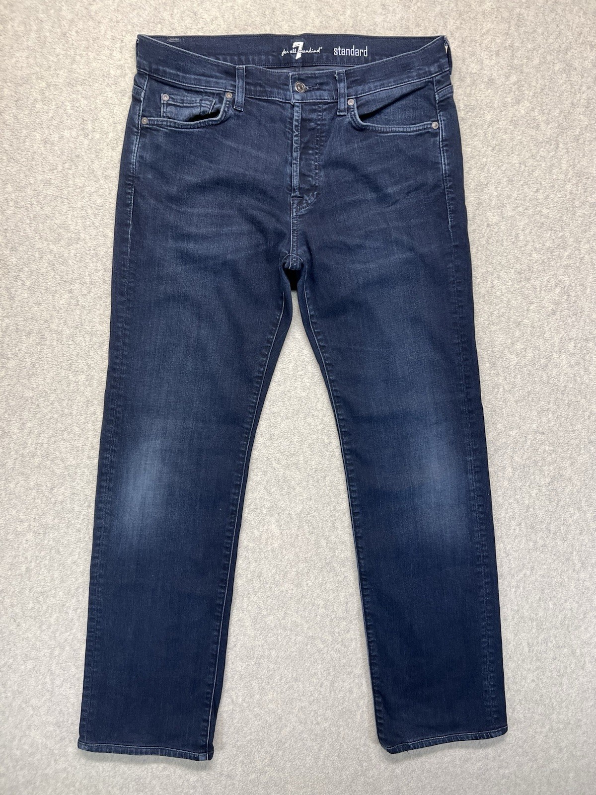 7 For All Mankind Standard Jeans Mens 33 Dark Wash Straight Stretch Denim Pants