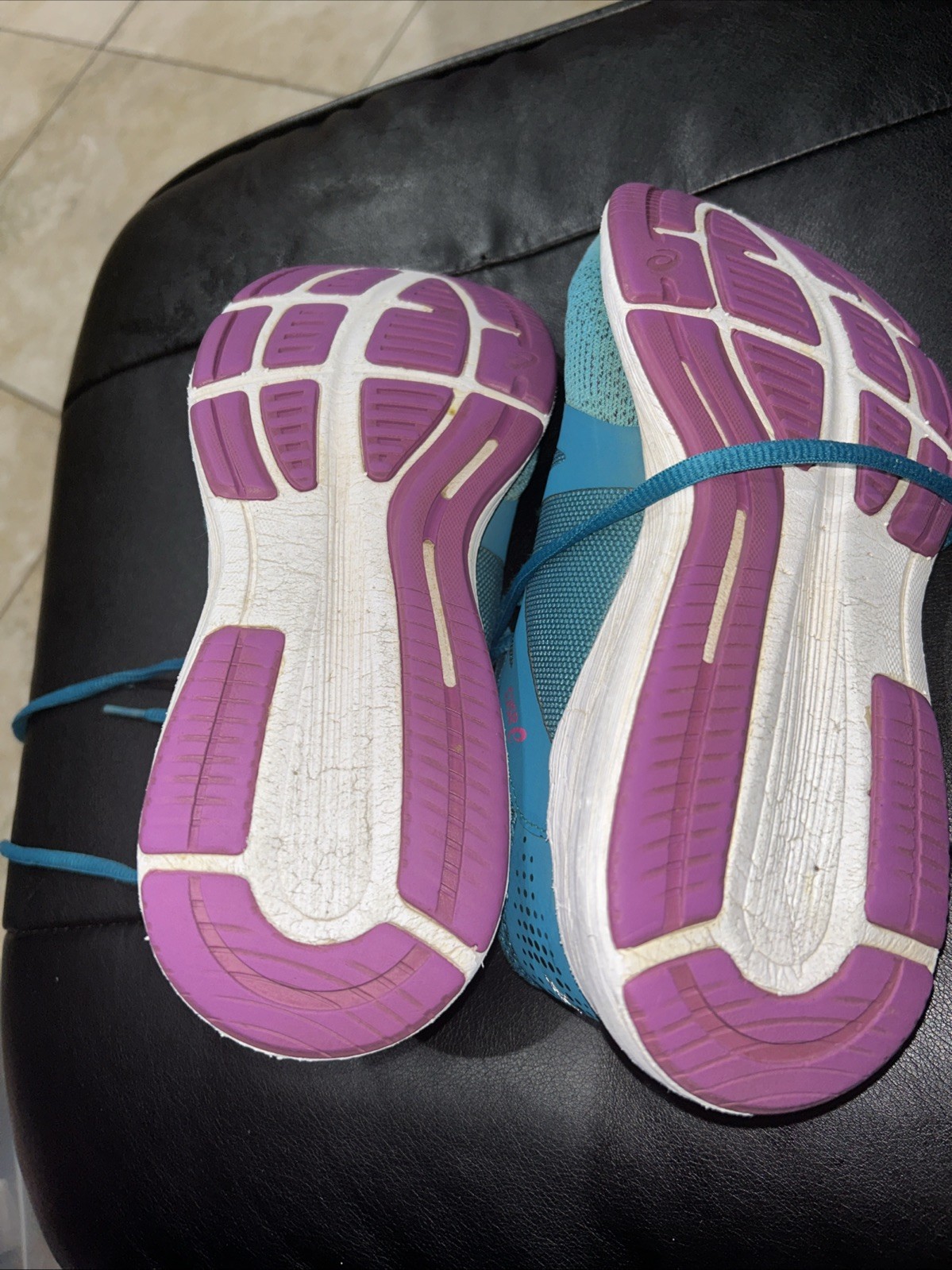 Asics Shoes Road Hawk Ff Running Sneakers Blue Lace Up Low Top T7D7N Womens 8