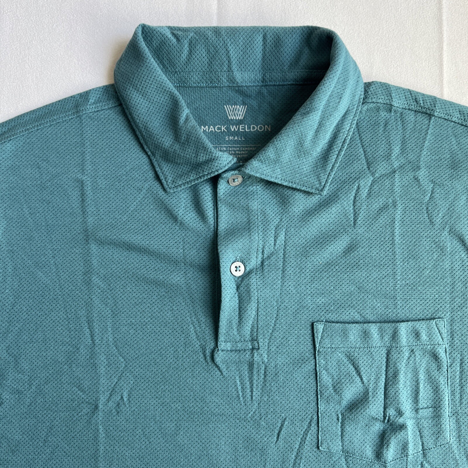 Mack Weldon Shirt Mens S Blue Polo For Daily Wear Lightweight Stretch Soft Knit