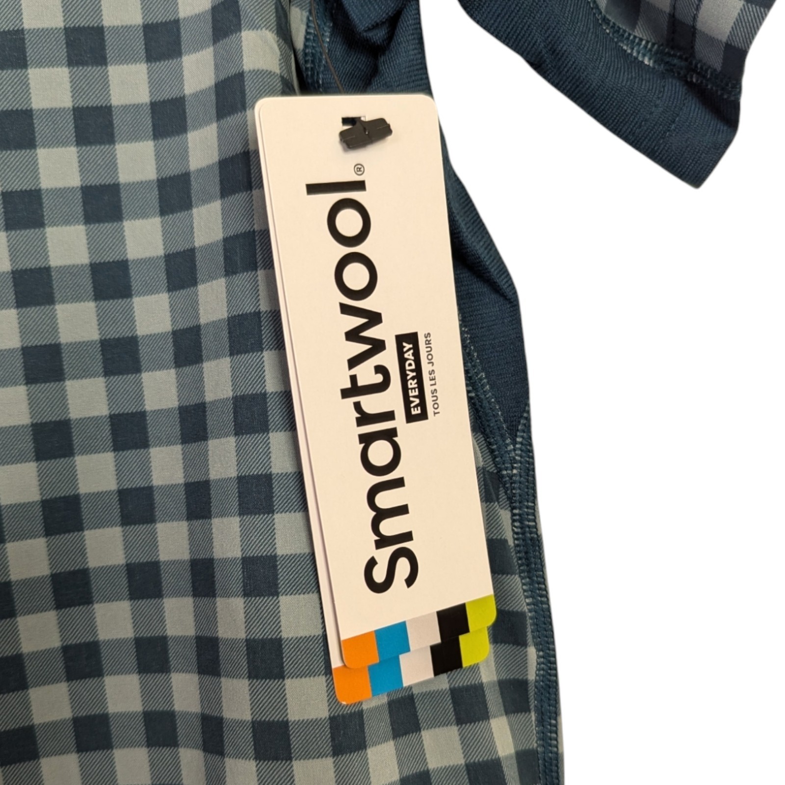 Smartwool Mens Blue Green Plaid Button Up Shirt Short Sleeve Breathable New