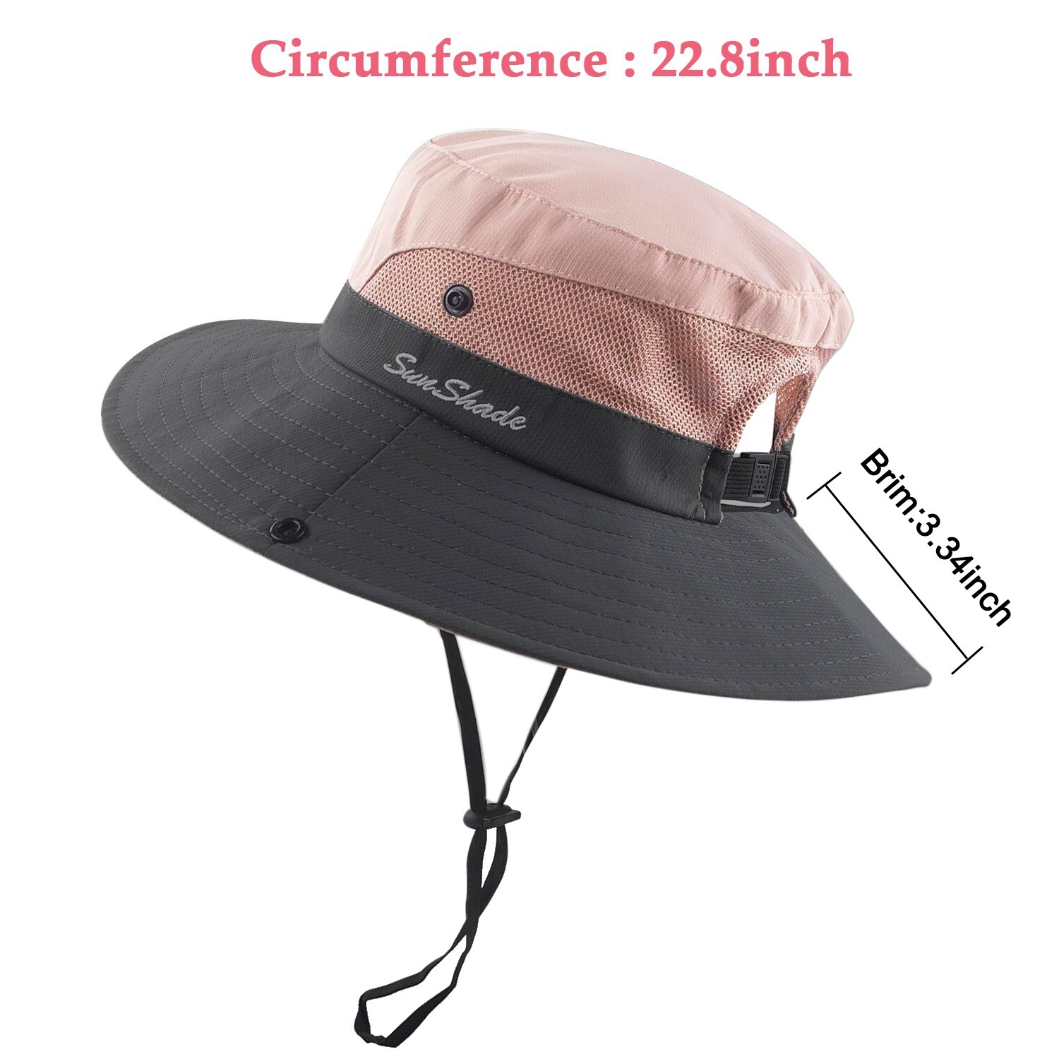Women’s UV Protection Sun Hat – Wide Brim Bucket Style w/Ponytail Hole (UPF 50+)