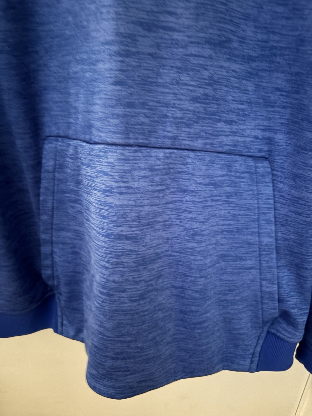 Under Armour ColdGear Fleece Pullover Hoodie Solid Blue Logo Pockets Men’s XL