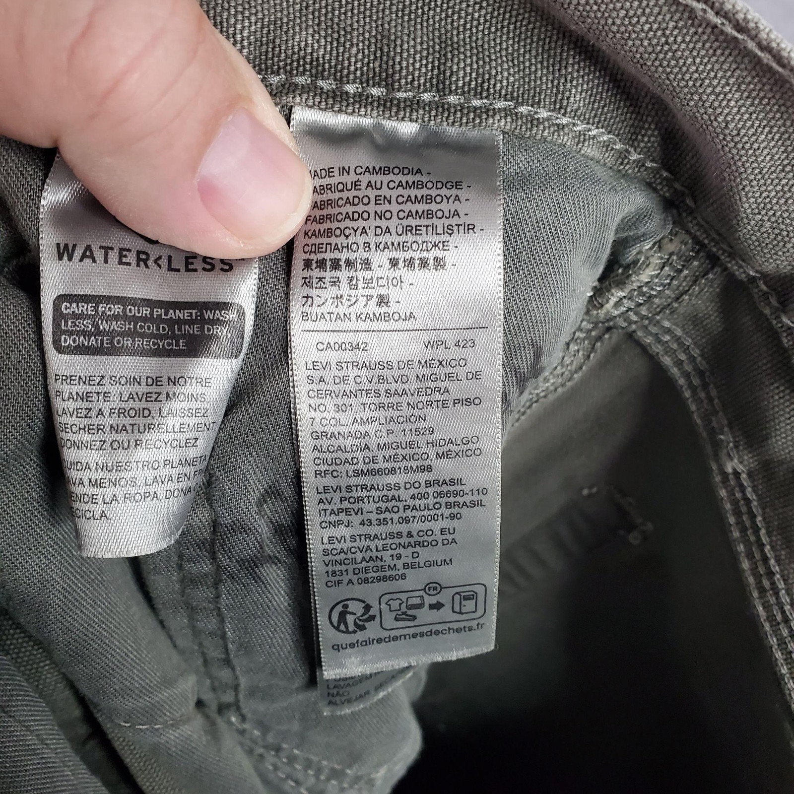 Levis 568 Stay Loose Carpenter Jeans FITS 29X30 tag sz 29×32 Gray Relaxed Canvas