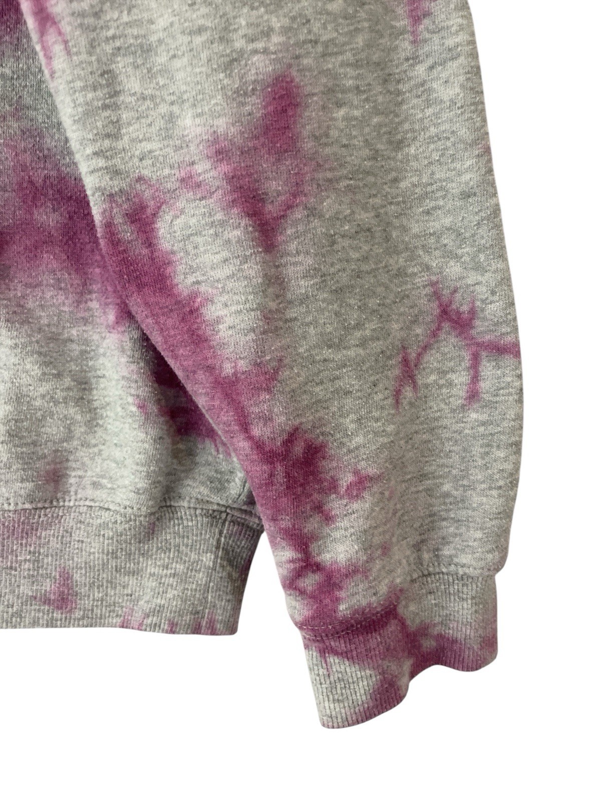 Wild Fable Women Crew Neck Gray/Fuchsia Tie Dye Long Sleeve Sweatshirt Relaxed M