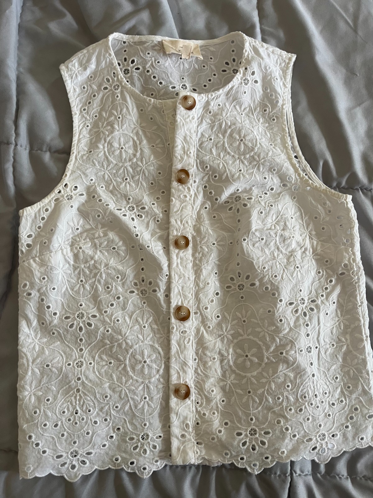 Sezane Roni Blouse – White, Size 36 (US 4)