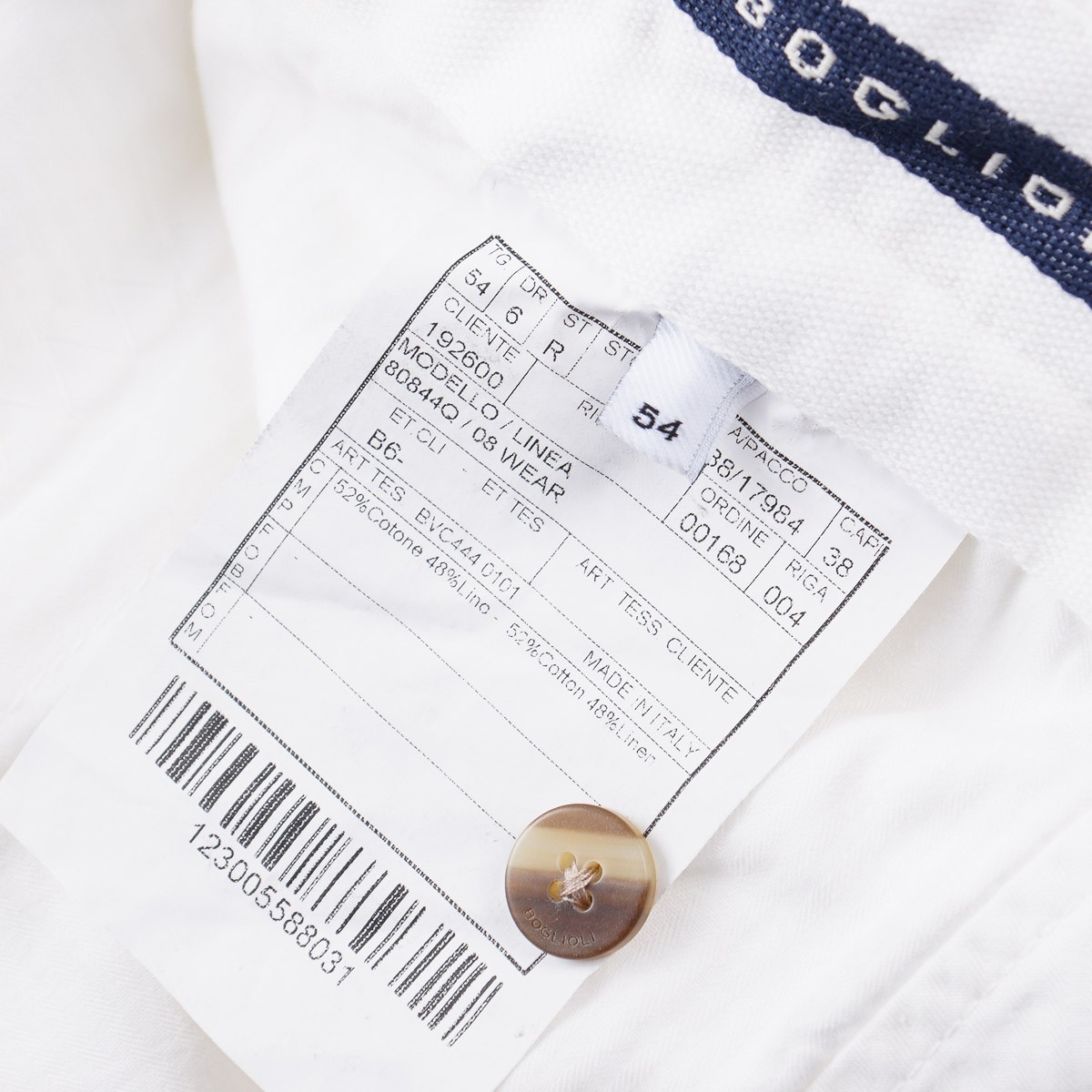 Boglioli White Extrafine Lightweight Cotton-Linen Dress Pants 37 (Eu 54) NWT