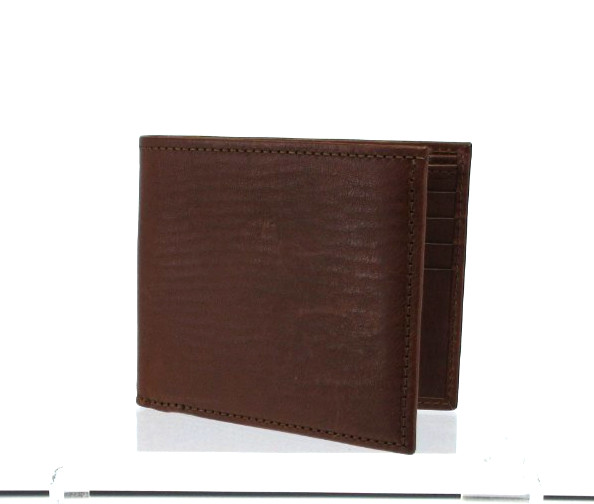 Wallet Mens Smooth Leather Bifold Leather Lining NEW Brown