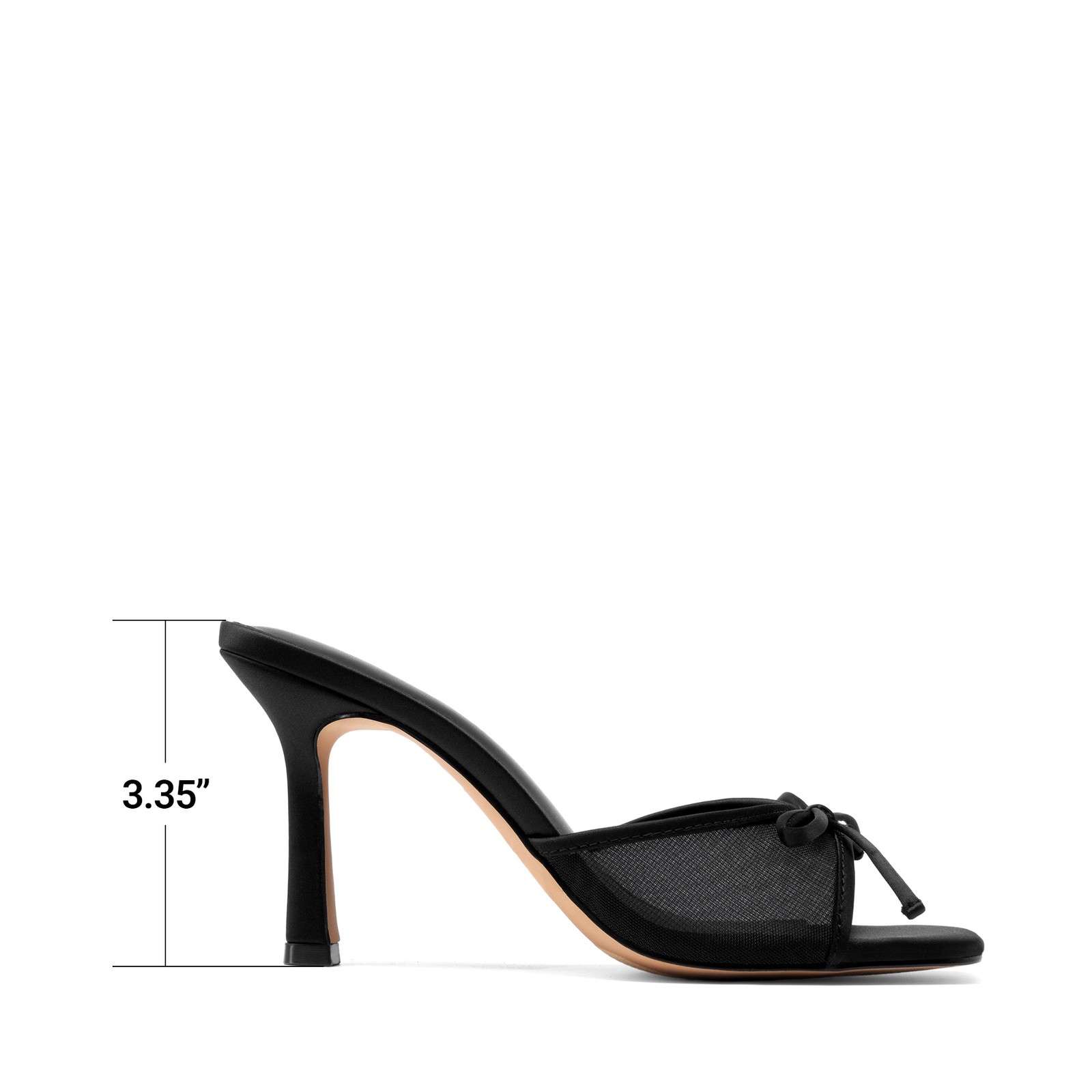 Women Slide Heeled Sandals Square Open Toe Slip on Stilettos Backless Sandals