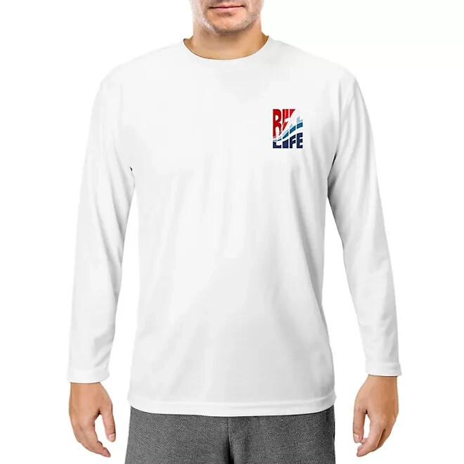 Reel Life Mens Long Sleeve UV Tee Size XXL Brilliant White
