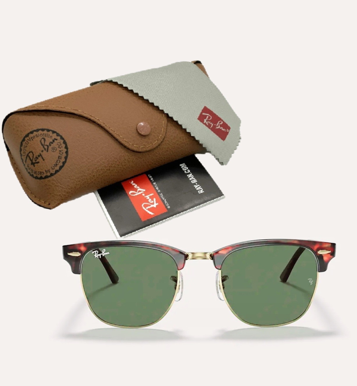 Ray-Ban ClubMaster RB3016 Tortoiseshell/Gold Green Lenses Unisex Sunglasses