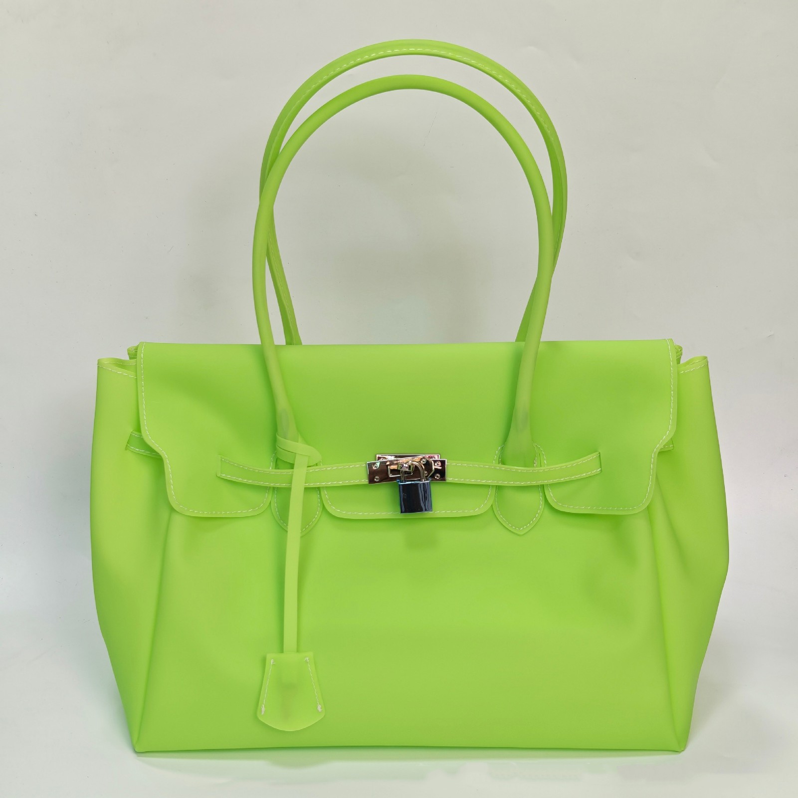 Jellyfirkin New Summer Style Kiiikiii Jelly Tote Shoulder Bag Large Capacity Und