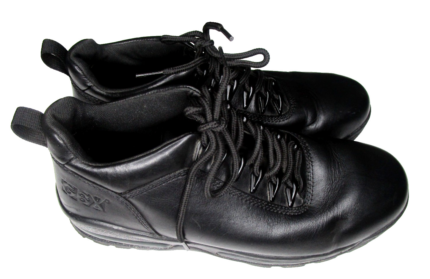GBX Leather Ankle Boots Lace Up Rugged Gel Rubber Sole Men’s SZ 12 Black