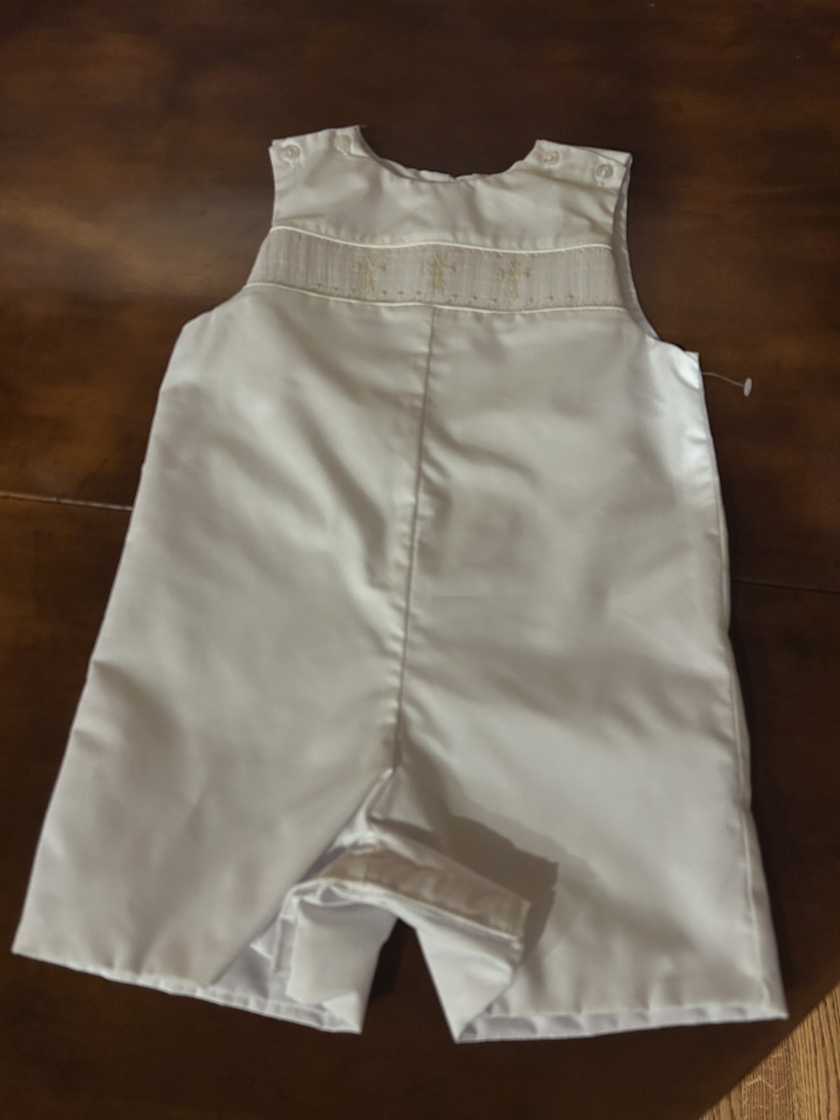 Petit Bebe Smocked Cross Jon Jon Romper Boys 2T Easter Baptism Christening NWOT