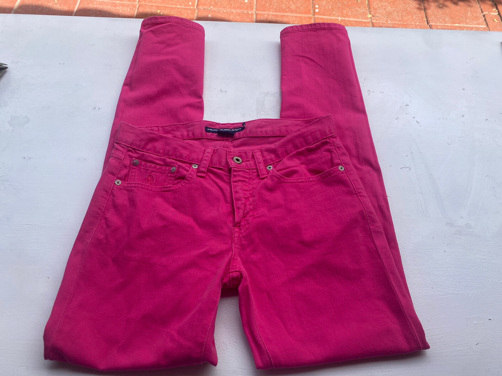 Women’s Ralph Lauren Sport Cotton Blend Pink Jeans 28 Waist 32 X 31