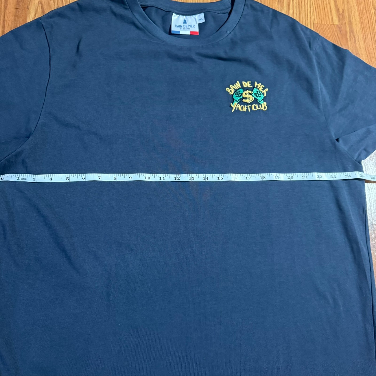 Bain De Mer Embroidered T-Shirt Sz 3XL Blue Cartel Yacht Club St Tropez France