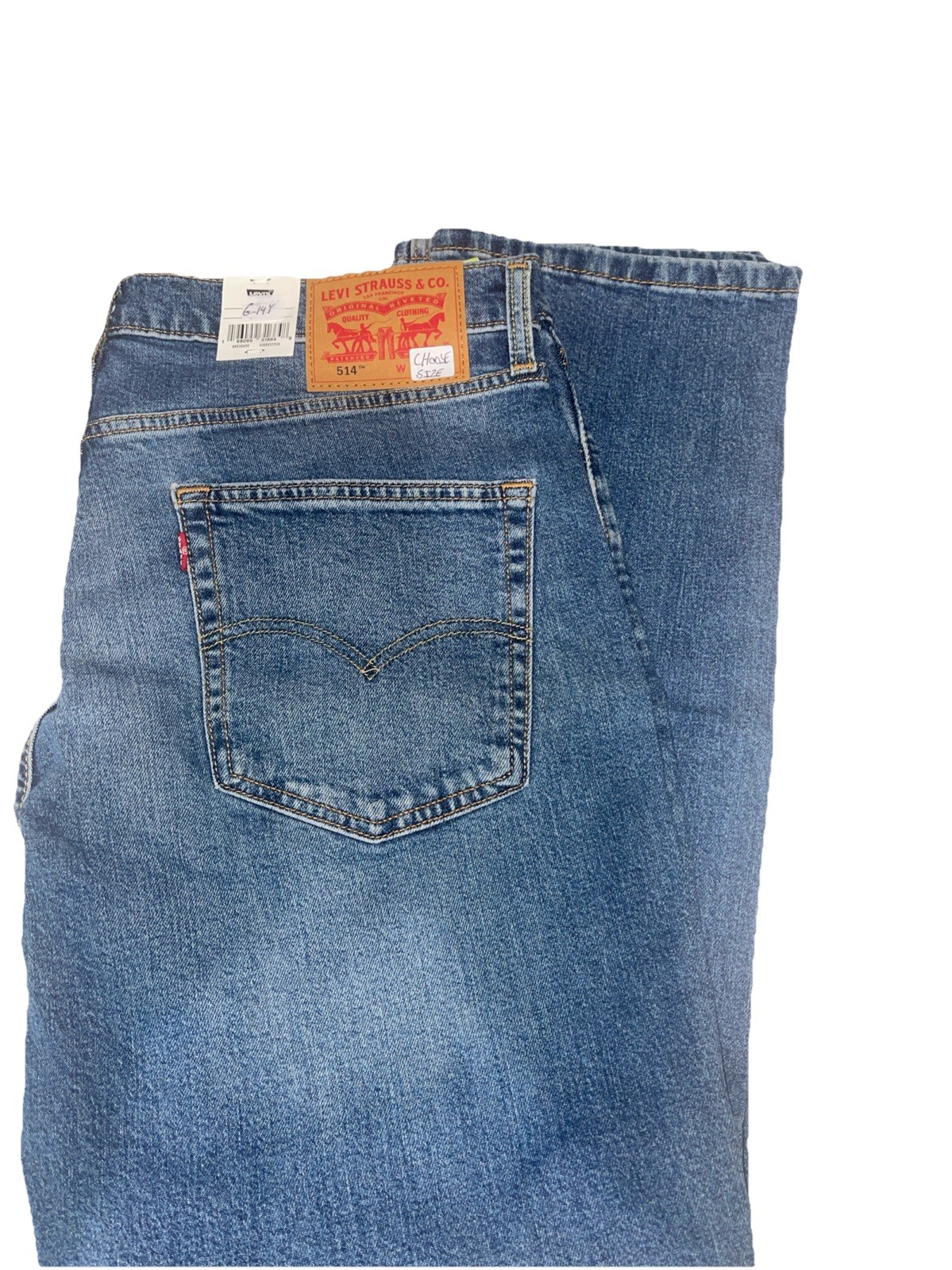 Levi 514 Flex Straight-Fit Stretch, BLUE DARK WASH, Choose 36X29, 36X34