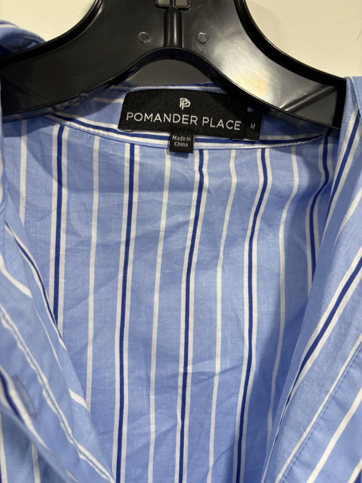 Tuckernuck x Pomander Place | Shades of Blue Stripe Cara Button Down Dress M
